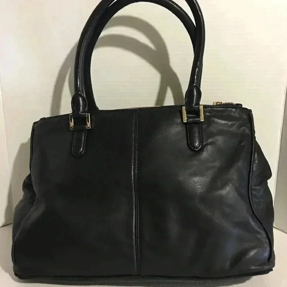 DKNY Black leather satchel handbag